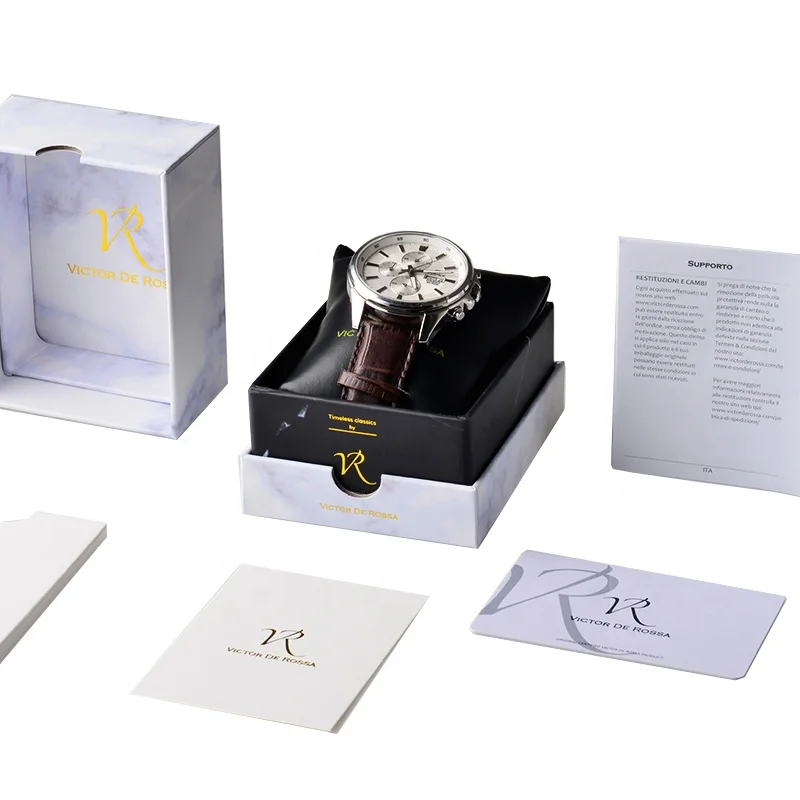 Customized logo men woman watch set packaging box with pillow luxury paper gift packaging watch box