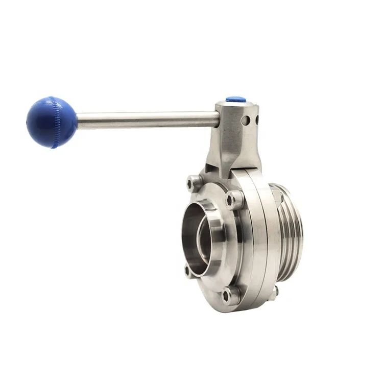 Clamp Ends Pull Handle Hygienic Stainless Steel Clamp Butterfly Valve