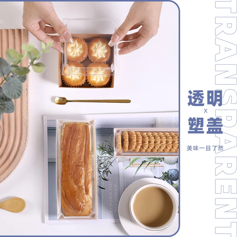 Party Birthday Food Packing Disposable Take Away Food Containers Cake Bakery Quality Paper Box with Plastic Lid