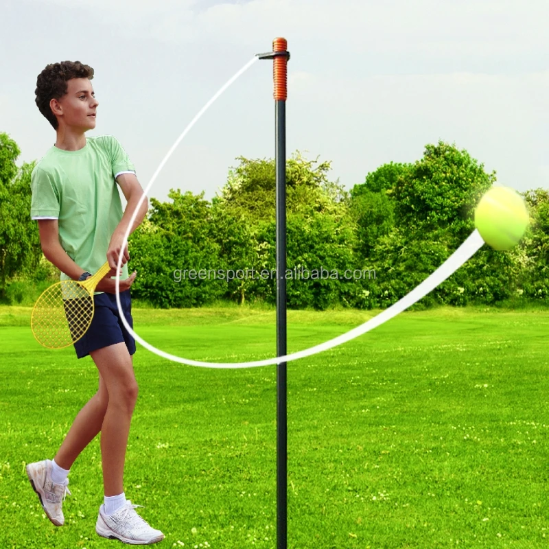 
Metal pole tennis rotor spin tennis set with racket and swing ball tennis trainer with pole 