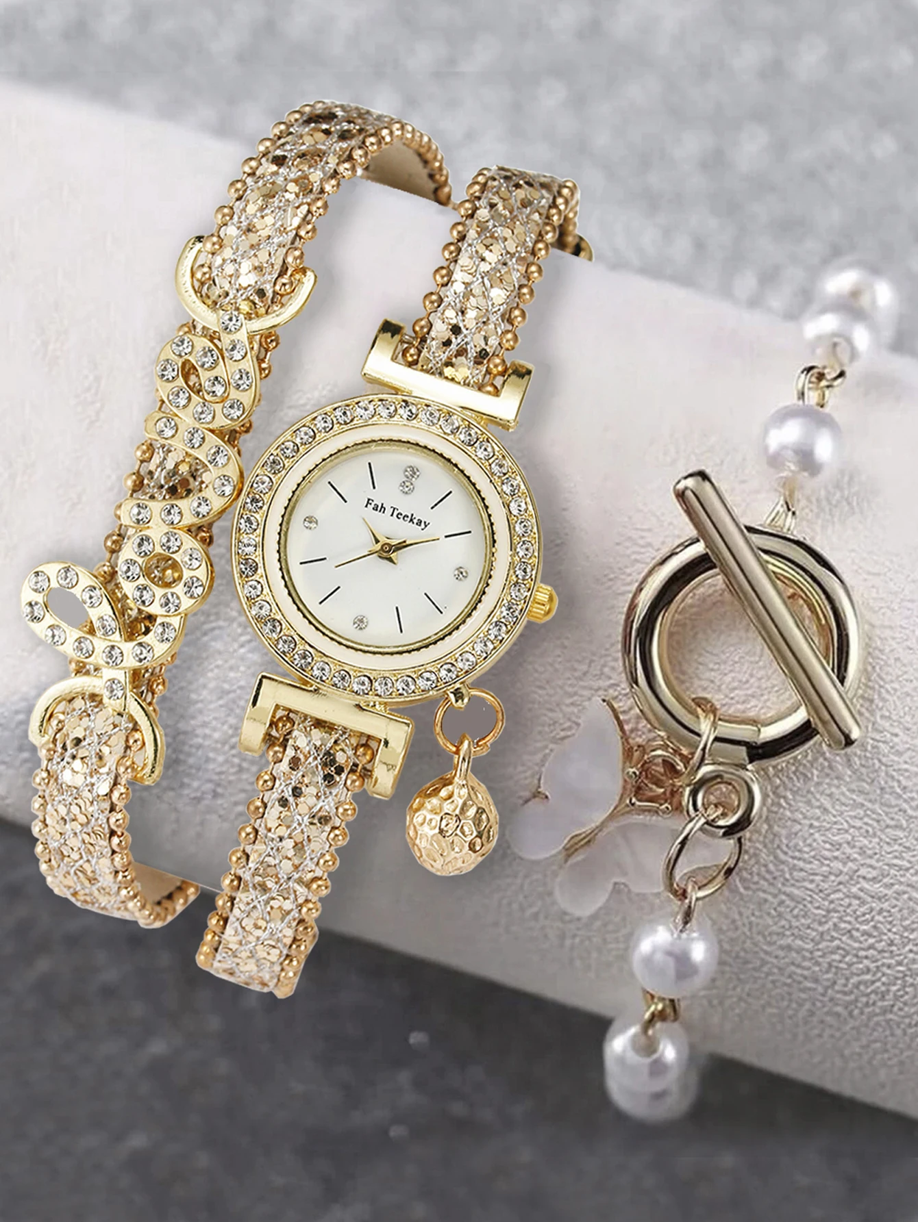 Love Watch for Women Vintage heart Bracelet Dial Analog Quartz Wrist Watches Set WW021