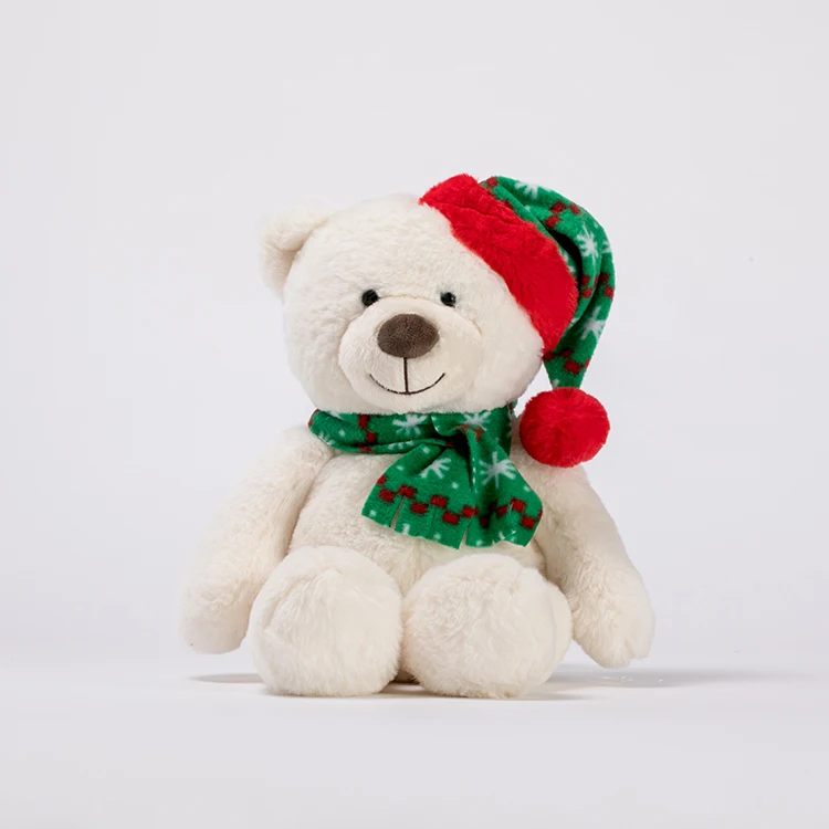 2022 New Design Custom Christmas Gift Cute stuffed Animals Plush Teddy Bear Plush Toy With Scarf And Hat