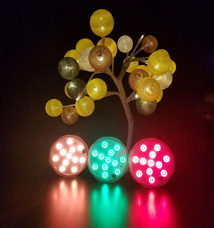RGB Pond Light for Wedding Party Pool Multi Color Battery Powered Vase Based Floral Lamp Submersible LED Lights Waterproof