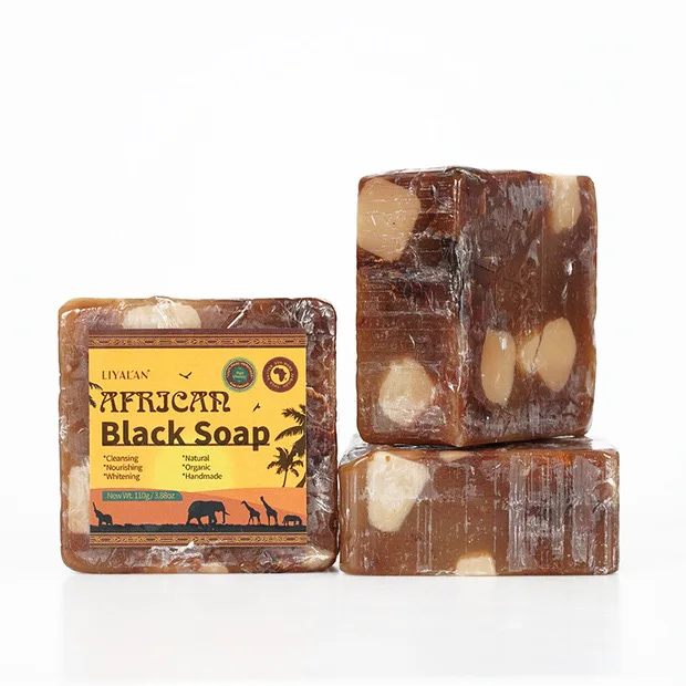 Hot Selling African black soap 110g Body And Face Depping Cleaning Black Soap Lightening Face
