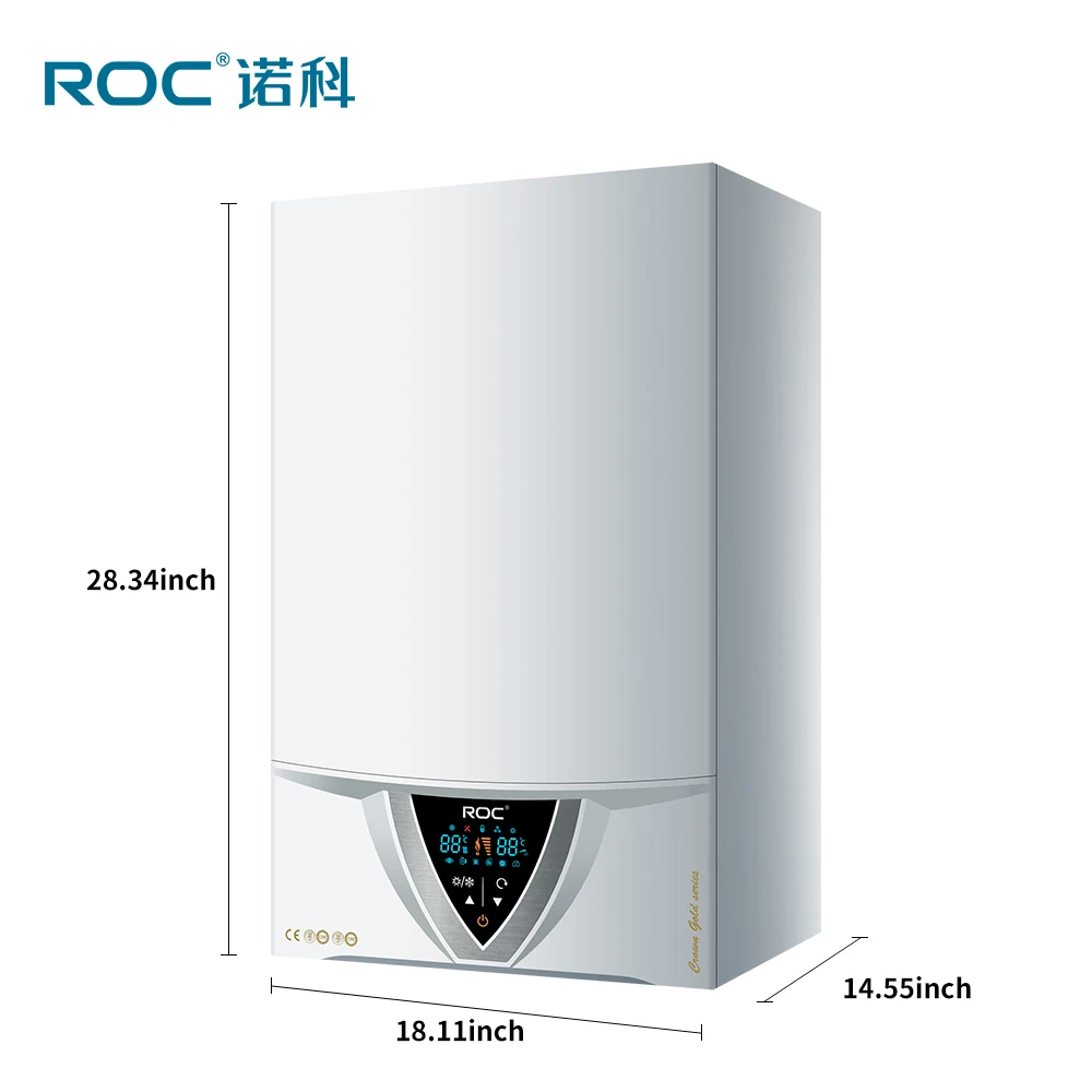 ROC OEM 2022 Hot sale China Natural Gas Full Condensing Wall mounted 28KW  32KW Gas Boiler Water Heater for Room-Crown Gold