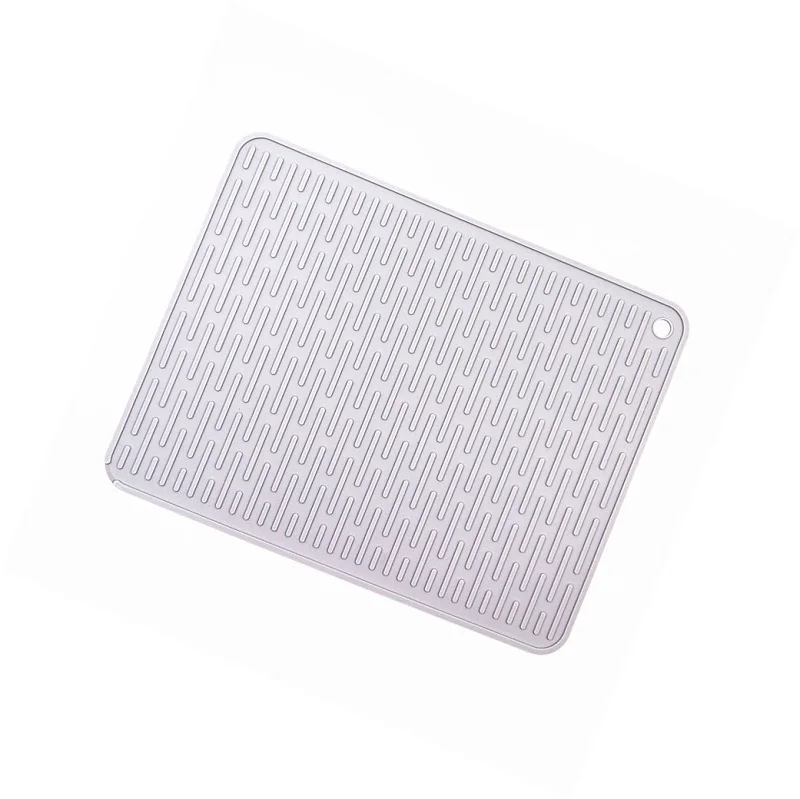 Durable large size custom silicone kitchen sink dish drying mat