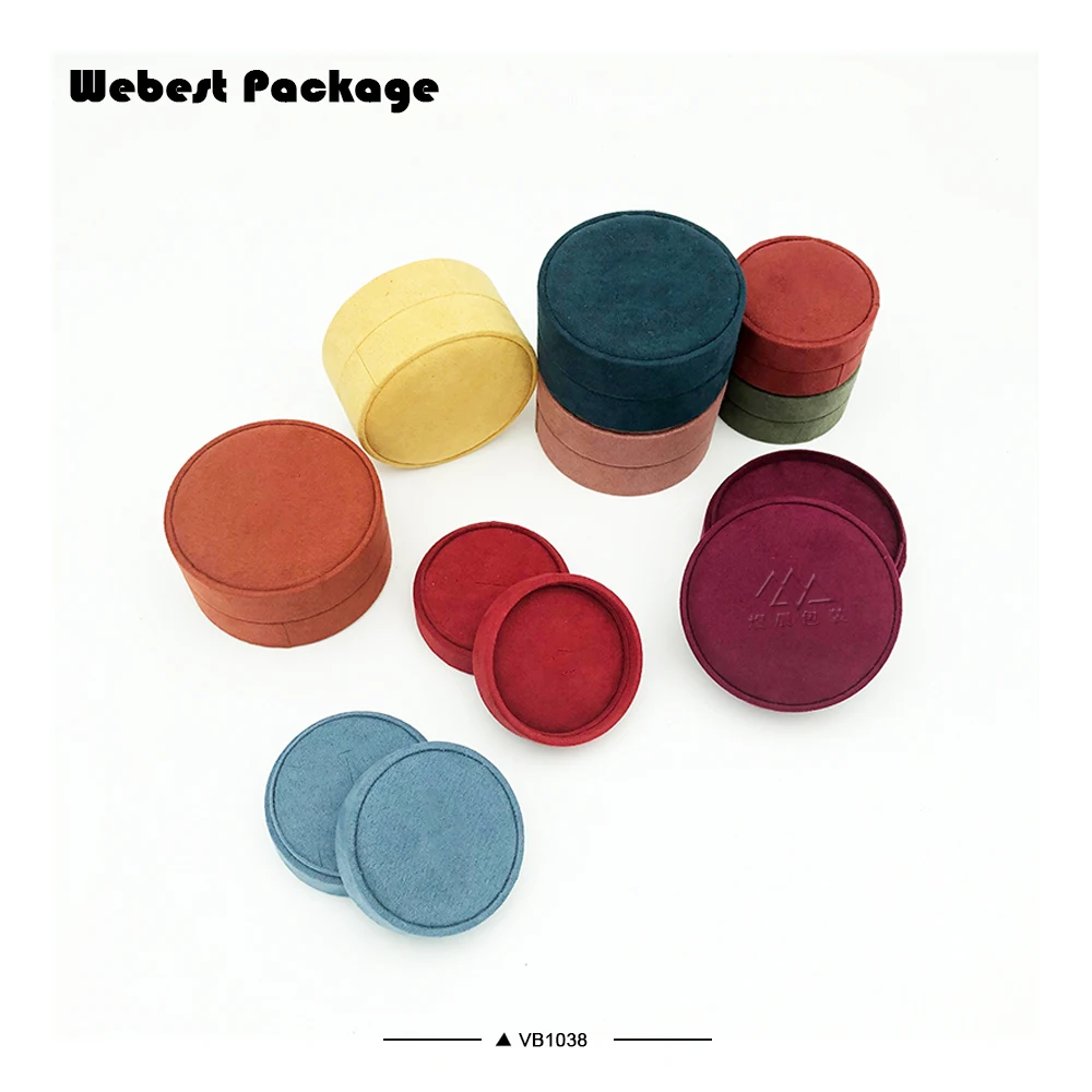 Webest упаковка замшевые тканевые бархатные круглые шкатулки для ювелирных изделий розовые шкатулки для ювелирных изделий любого цвета