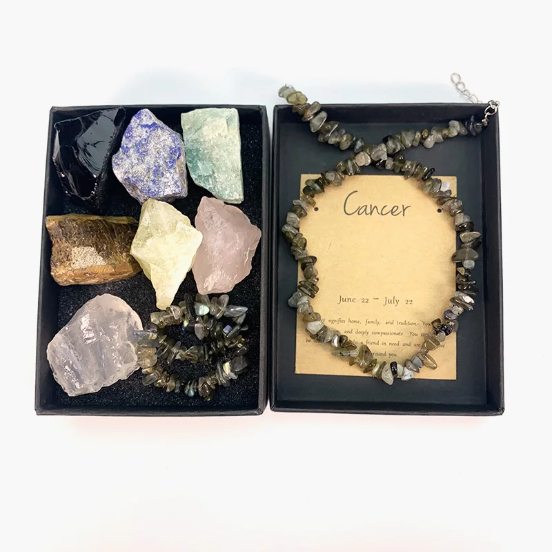 12 constellation crystal bracelets necklace zodiac signs healing crystals birthstones astrology healing raw stones gifts