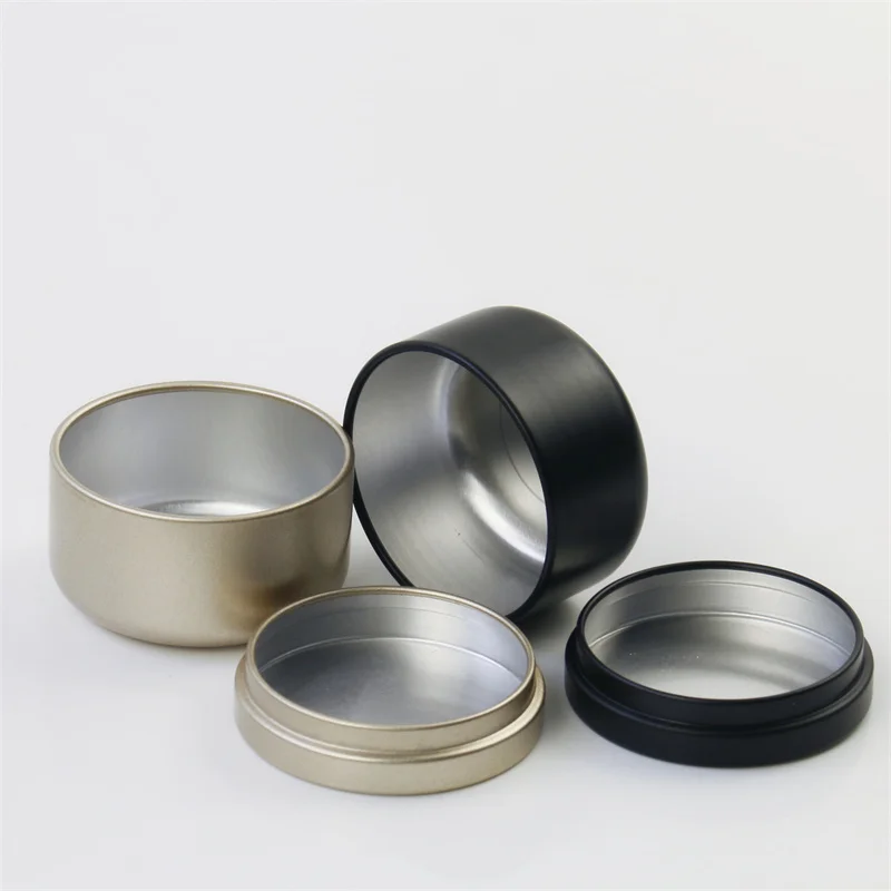 China Supplier Empty Round 50ML Metal Storage Container Aluminum Tin Jars For Candle Making