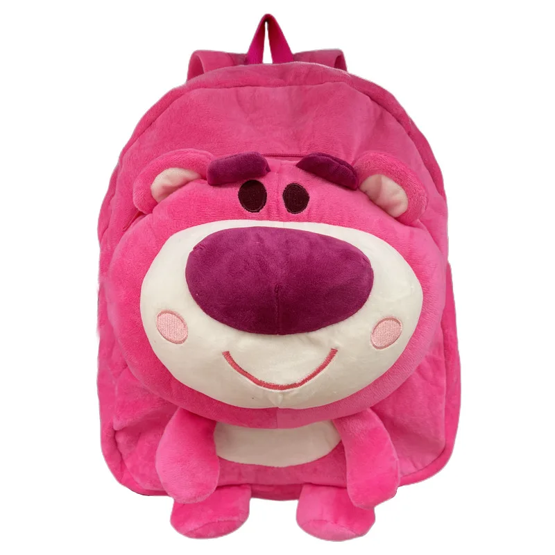 Fashion School  Bags Strawberry  Kids School Book Bags  Bear Plush Backpack Cartoon Unisex Bookbag Plush Backpack