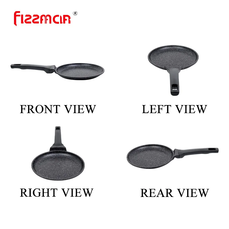Pan for gas and induction cooking non stick crepe pizza pancake omelette gastronorm with heat-resistant handle china frying pan