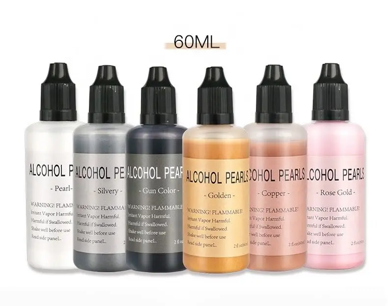 Osbang Factory Hot Sell 60ml Metallic Color Pigment Alcohol Pearl Metal Liquid Pigment for DIY Epoxy Resin
