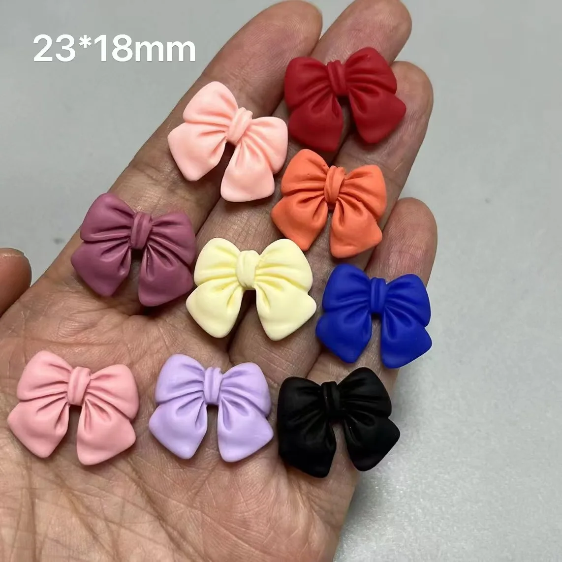 Kawaii Resin Matte Pink Black Beige Bow Tie Handmade Phone Case Tea Cup Accessories Big Nail Art Decoration Charm