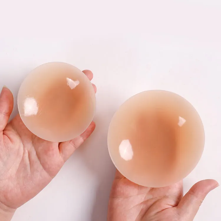 Washable Round 10CM Solid Opaque Seamless Invisible Nipple Pasties Sticky Reusable Nipple Cover With Case