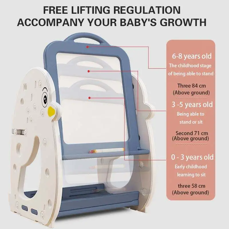 Indoor Plastic Furniture Preschool Baby Seat Multifunction Study Table Chair Children White Drawing Board