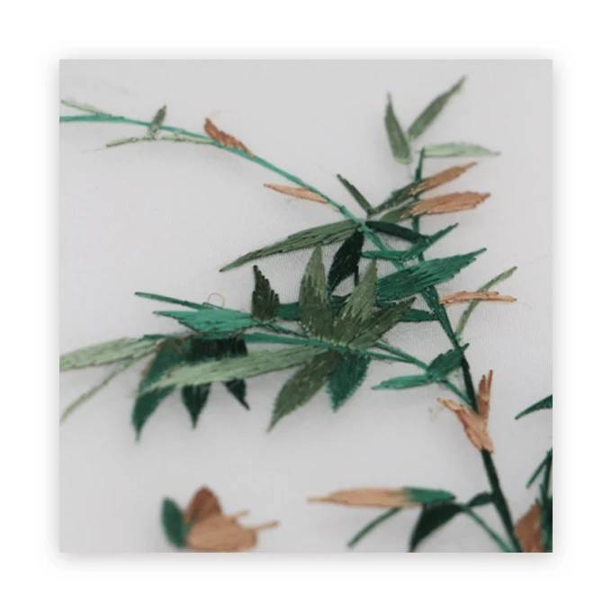 Shu Embroidery Double-sided embroidery fan-Bamboo Chinese Intangible Cultural Heritage