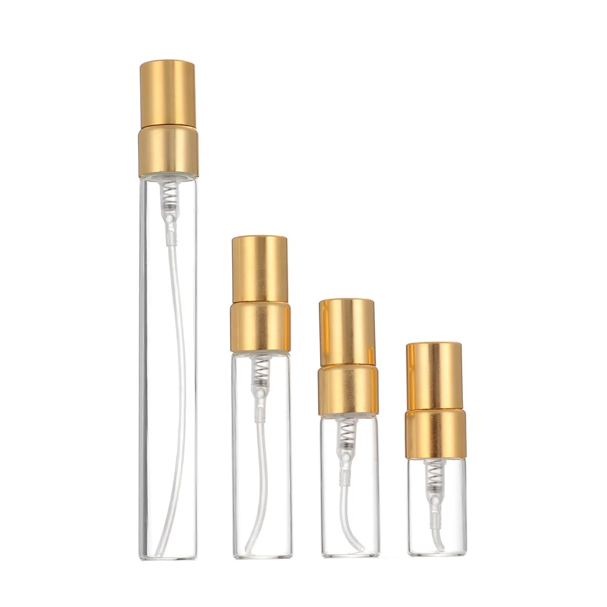 Mini clear round tester perfume sample glass vial sprayer tube bottle 2ml 3ml 5ml 10ml