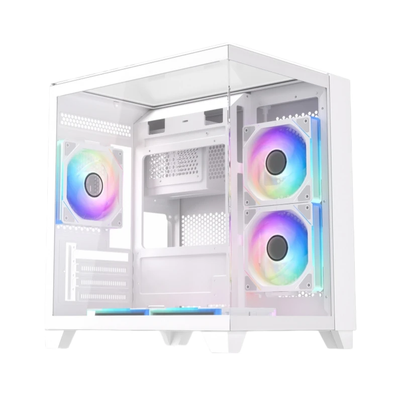 JNP Metal Pc Micro Atx Tower Case Fans Cooler Spcc Tempered Glass Cool Gaming Computer Cases And Towers