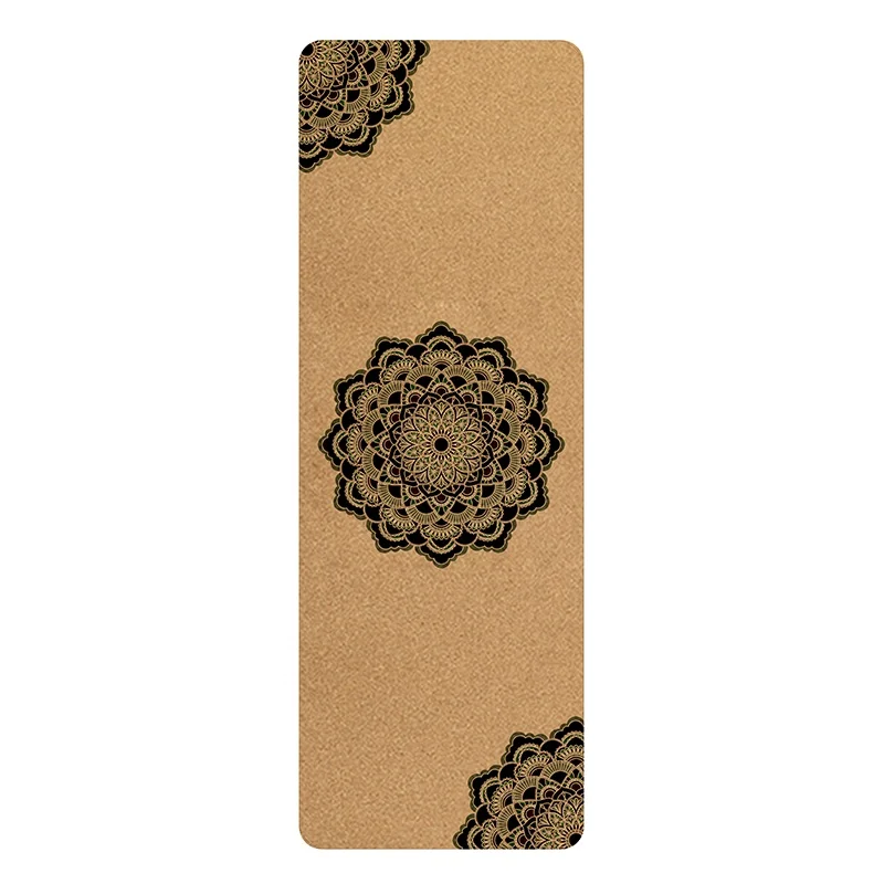 Organic Gym TPE Mat Eco Friendly Laser Logo Custom Color Print Natural Rubber Cork Yoga Mat