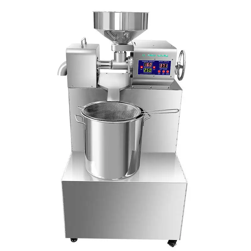 Electric Cold Hot Press Oil Extractor Spiral Peanut soybean canola sunflower  Coconut Oil Press Machine Olive Avocado Oil Making