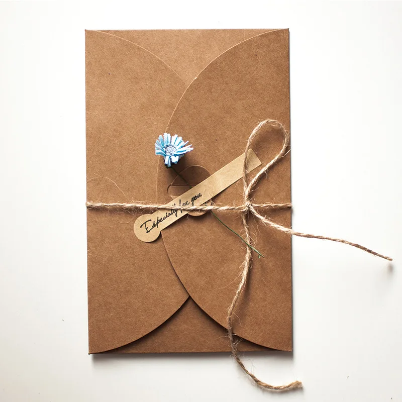 
Dried flower merry christmas greeting card with envelopes kraft paper ODM/OEM handmade creative gift card birthday 