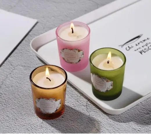 Soy Wax Brown Scented Candles Gifts Smokeless Romantic Home Scented Candles Wholesale glass candle jars