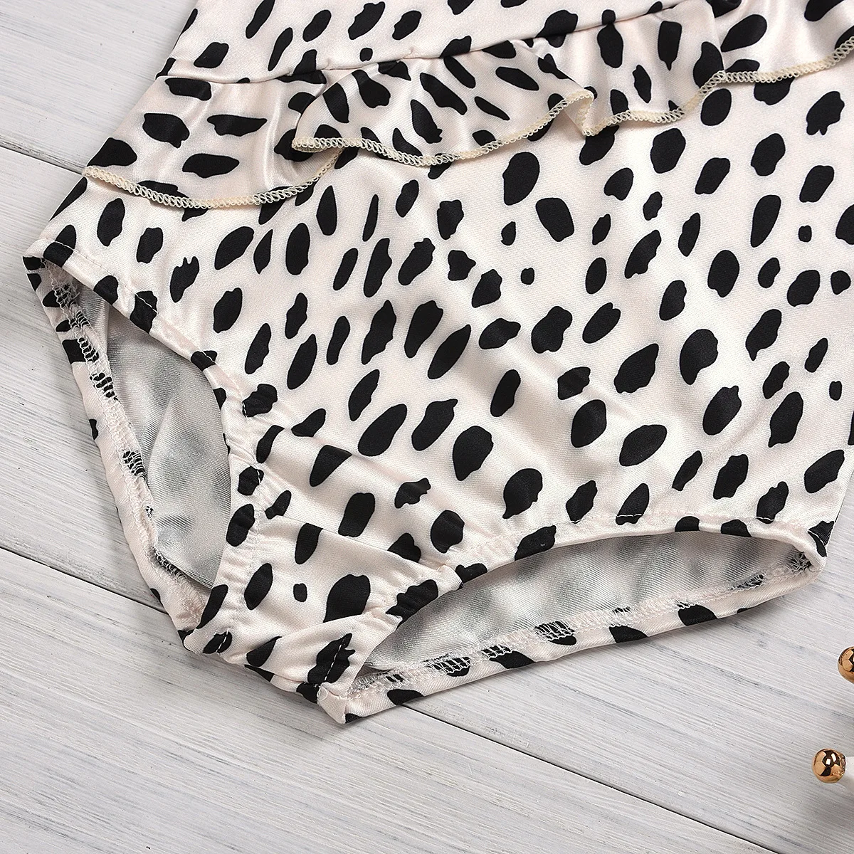 Toddler Baby Girls Leopard Swimsuit Ruffled Sleeveless Swimwear One-Piece Beachwear Bathing Suit
