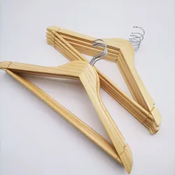 Low Price Wholesale Natural Wood Solid Wood Clothes Hangers, Coat Hanger Wooden Hangers