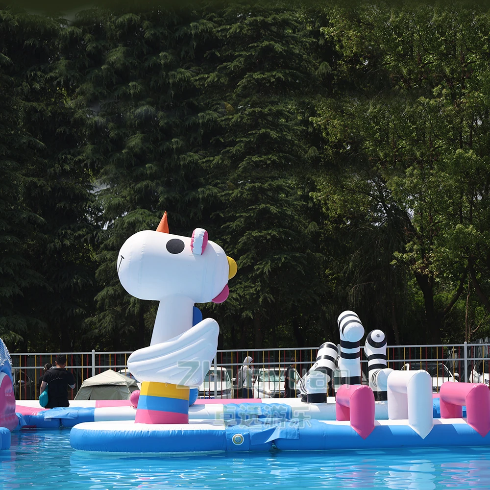 Outdoor Amazing Large Inflatable Water Park Adult Playing Games Inflatable Floating Obstacle Course