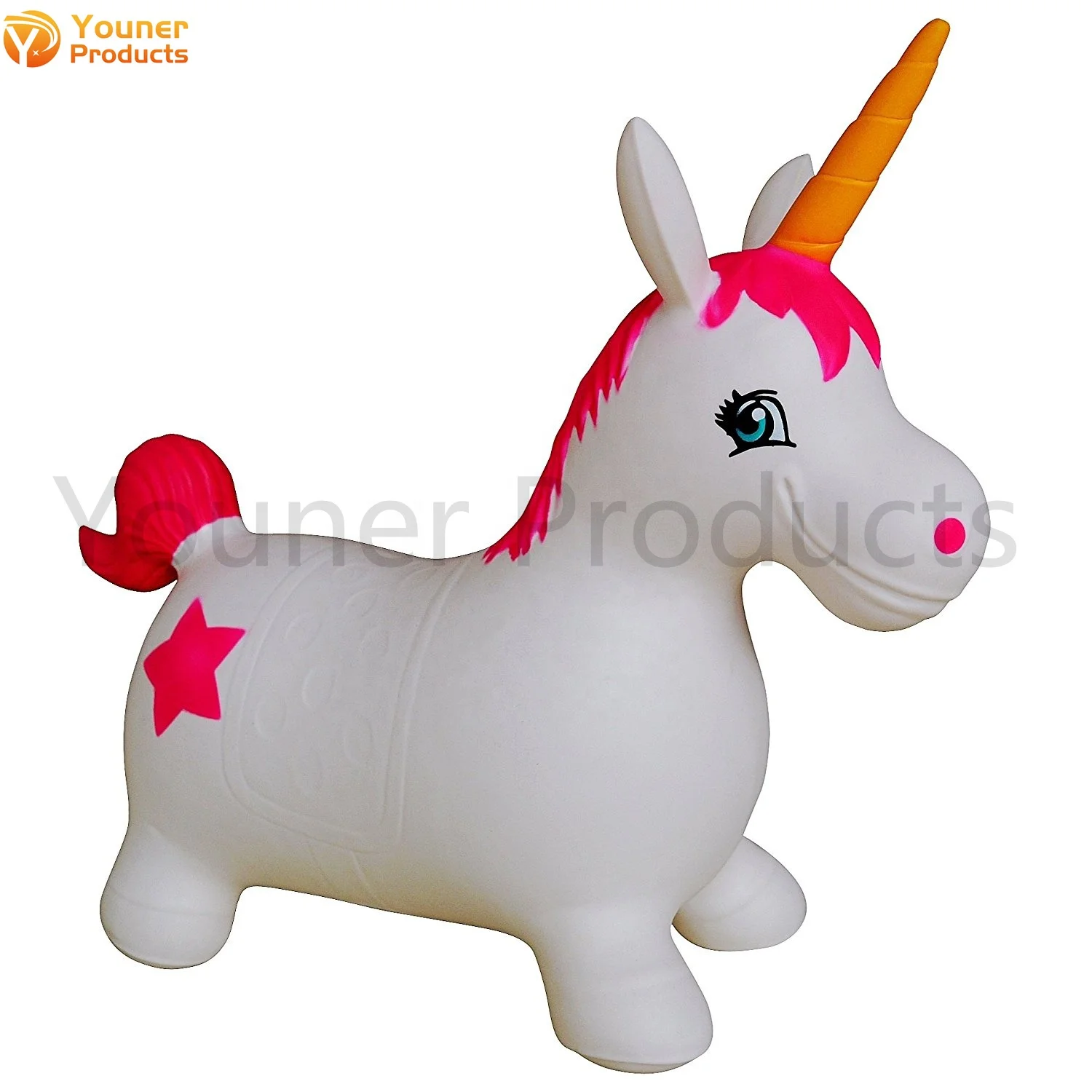 Wholesale price inflatable ride on animal toys bouncing Horse bouncy white unicorn hopper for outdoor play
