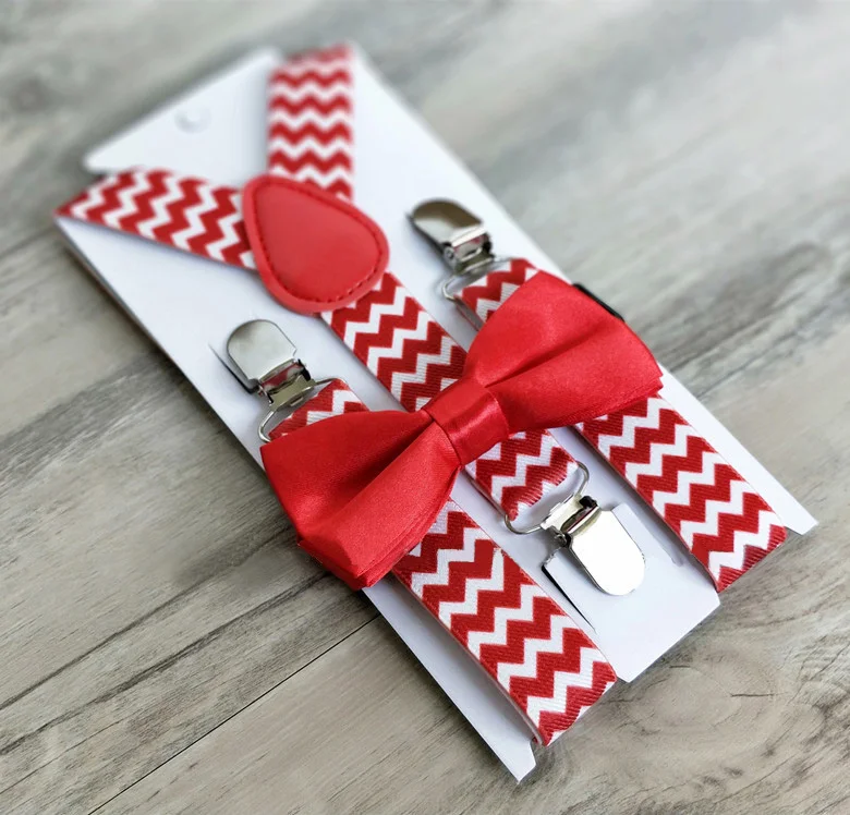 Fashion Print Selling Wholesale  Boys Suspenders And Bow Tie Set For kids