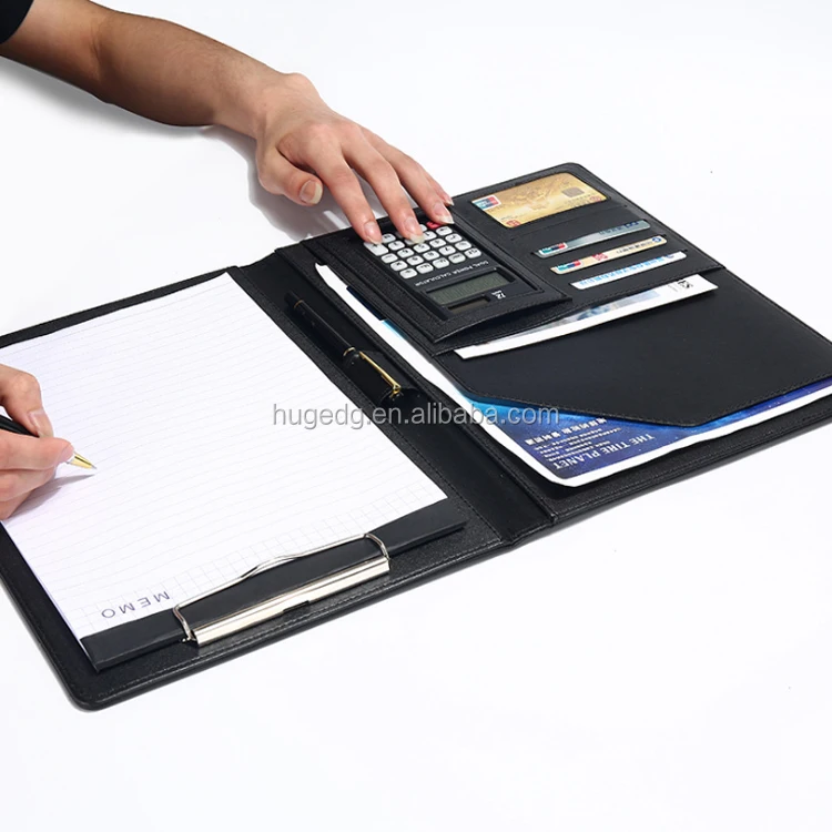 Custom personalized mens leather folders business portfolio