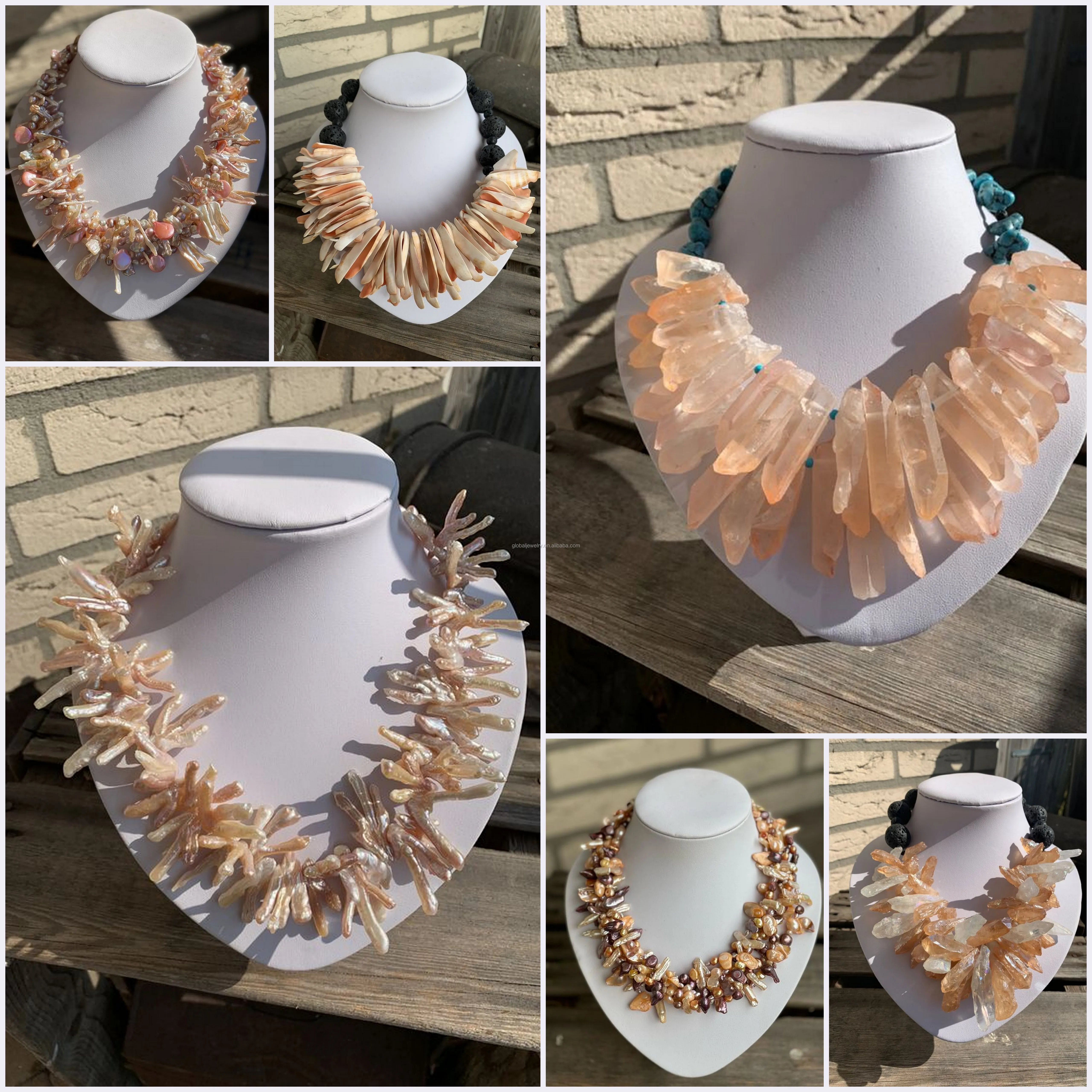 Triangle Quartz Agate Druzy Stone necklace