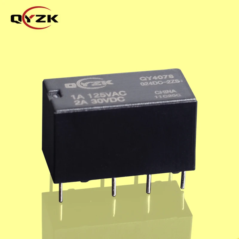 Coil 24VDC 2*SPDT (2 * Form C) Rating Load 3AMP 125 VAC 30VDC 8 Feet 0.2W Alternative To DS2Y Small Size Singal Relay