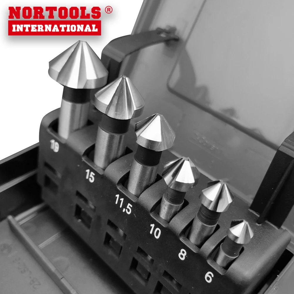 High Quality Bright Finished HSS 3 Fluted Round Shank Countersink Drills DIN335C for Metal Drilling