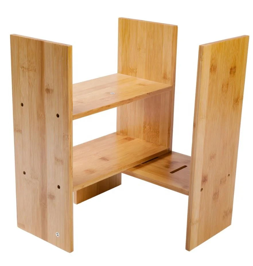 
Adjustable bamboo Desktop Display Shelf 