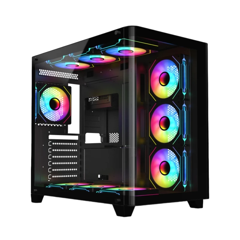 JNP Factory Custom Cases And Towers Cpu Spcc Metal Atx Desktop Cabinet Glass Pc Game Case Gamer Computer Gaming