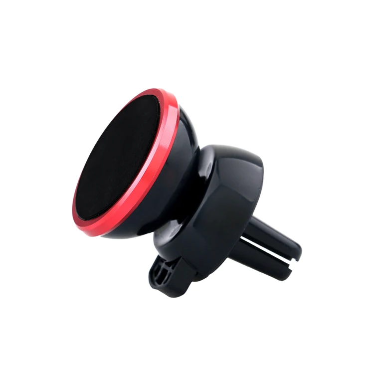 universal snap 360 rotation magnet mount aluminum clip air vent mini magnetic car phone holder with metal plate