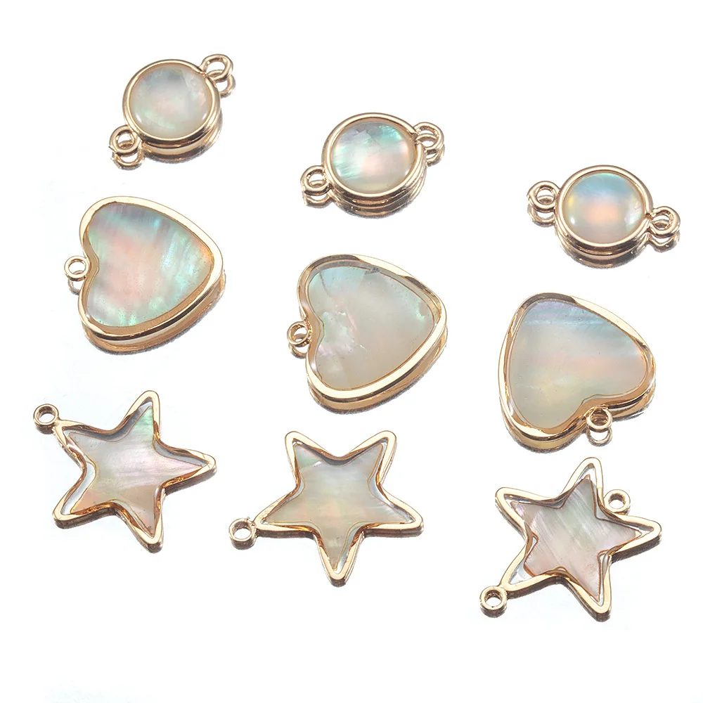 A1854 hot selling shell star heart drop charm pendant high quality necklace pendant charm accessory