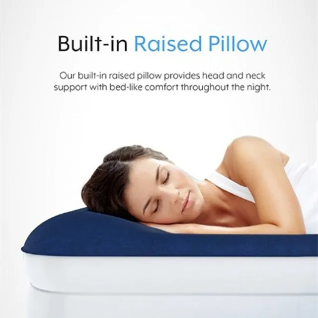 PVC Flocking King Size auto Inflatable Air Bed Mattress With Built-in Electric Pump mattress with removable battery