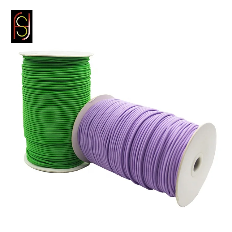 Custom eco-friendly high strength polyester rubber braided round elastic cord