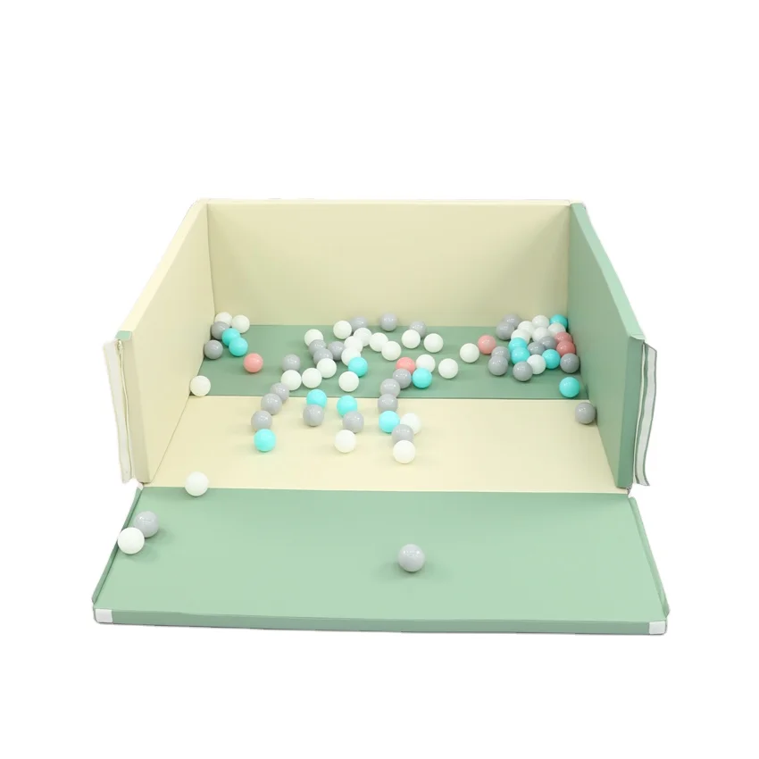 Hot Eco-friendly PU Leather PU Foam Filling  Ball Pit Soft Ball Pool for Baby Kids Soft Play Playground