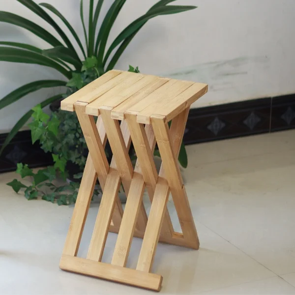 ZB BSCI Factory Bamboo folding stool 100% natural bamboo folding shower seat bathroom sauna bench