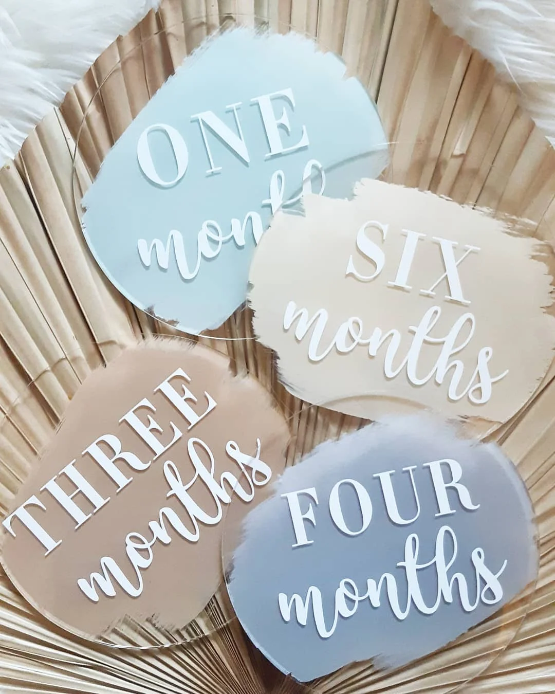 Monthly Baby Milestone Cards Acrylic Cards for Baby Shower Gifts Newborn Gift Set Baby Milestone Acrylic Discs