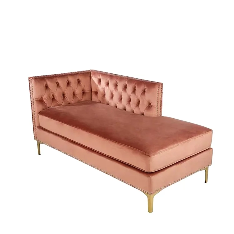 Living Room Recliner Chair, Pink Velvet Lazy Sofa Chair, Luxury Upholstered Accent Chair