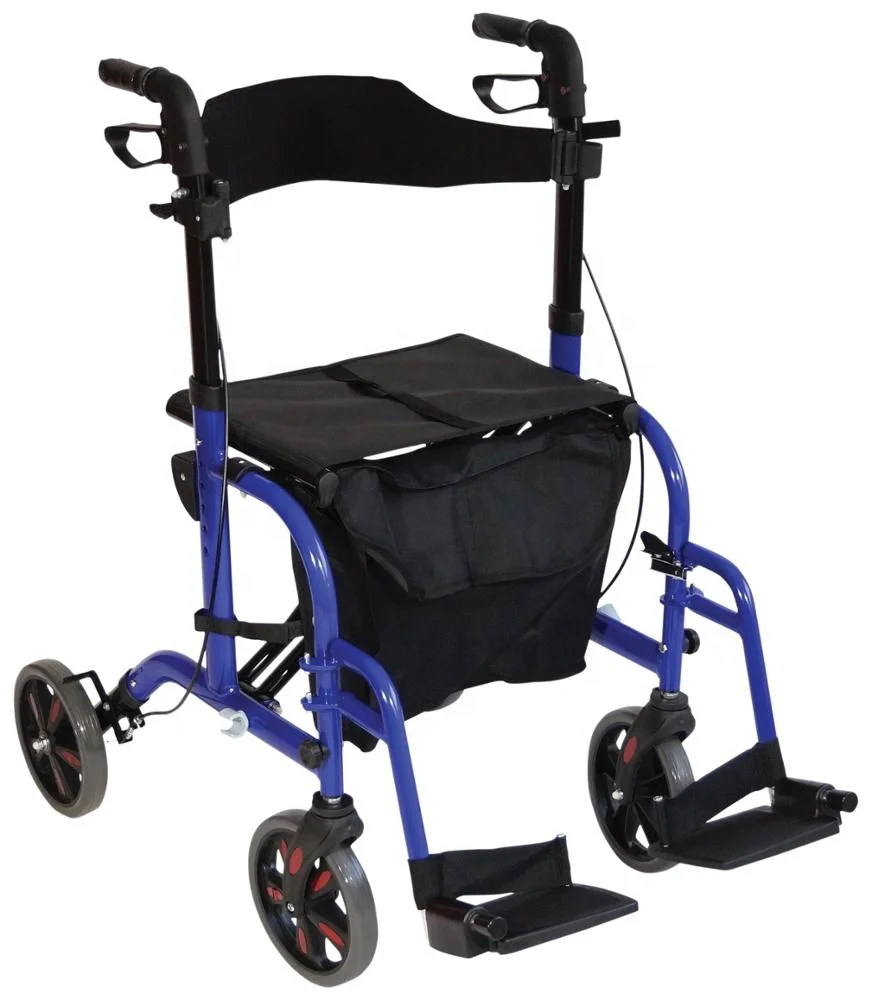 TONIA Aluminum Transit Wheelchair/ Rollator Walker With Footrest And Soft Seat TRA08