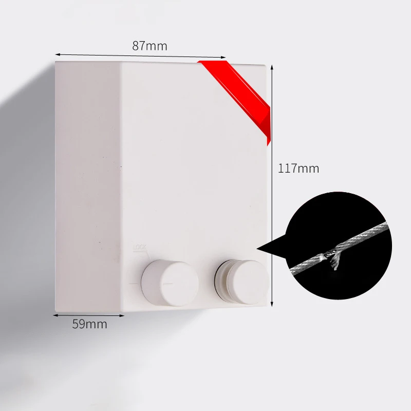 DS2508  Wall Mounted Stainless Steel Clotheslines For Outside Clothes Line Indoor Clothes Drying Line Retractable Laundry Line