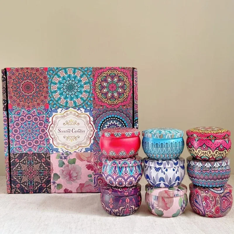 Beeman Soy Wax Candle Box Gift Set Tinplate Romantic Decoration Christmas Gift Home Decoration Scented Candle Set Luxury