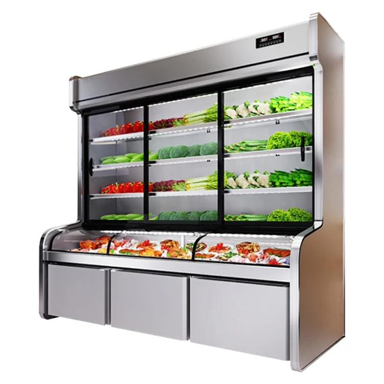 8-дешевый холодильник с витриной для фруктов мяса глубокой морозильной камерой витрина овощей