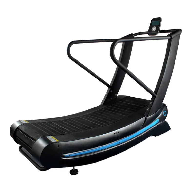 Home Gym Commercial Non-Powered Treadmill Strength Training 150kg Max User Weight Wireless Heart Rate Test LED Screen Wood